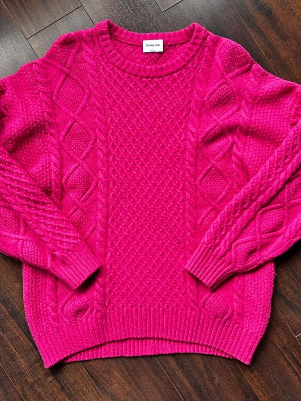 Sunday Best Aritzia Pink Cable Knit Sweater Size S Coquette